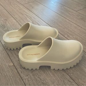 Jeffrey Campbell Cream Bae Platform Mules